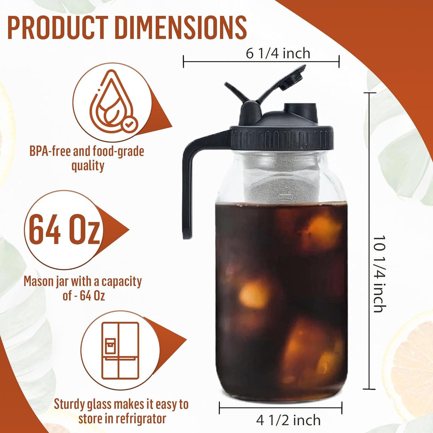 Mason Cold Brew Coffee Maker (64oz)
