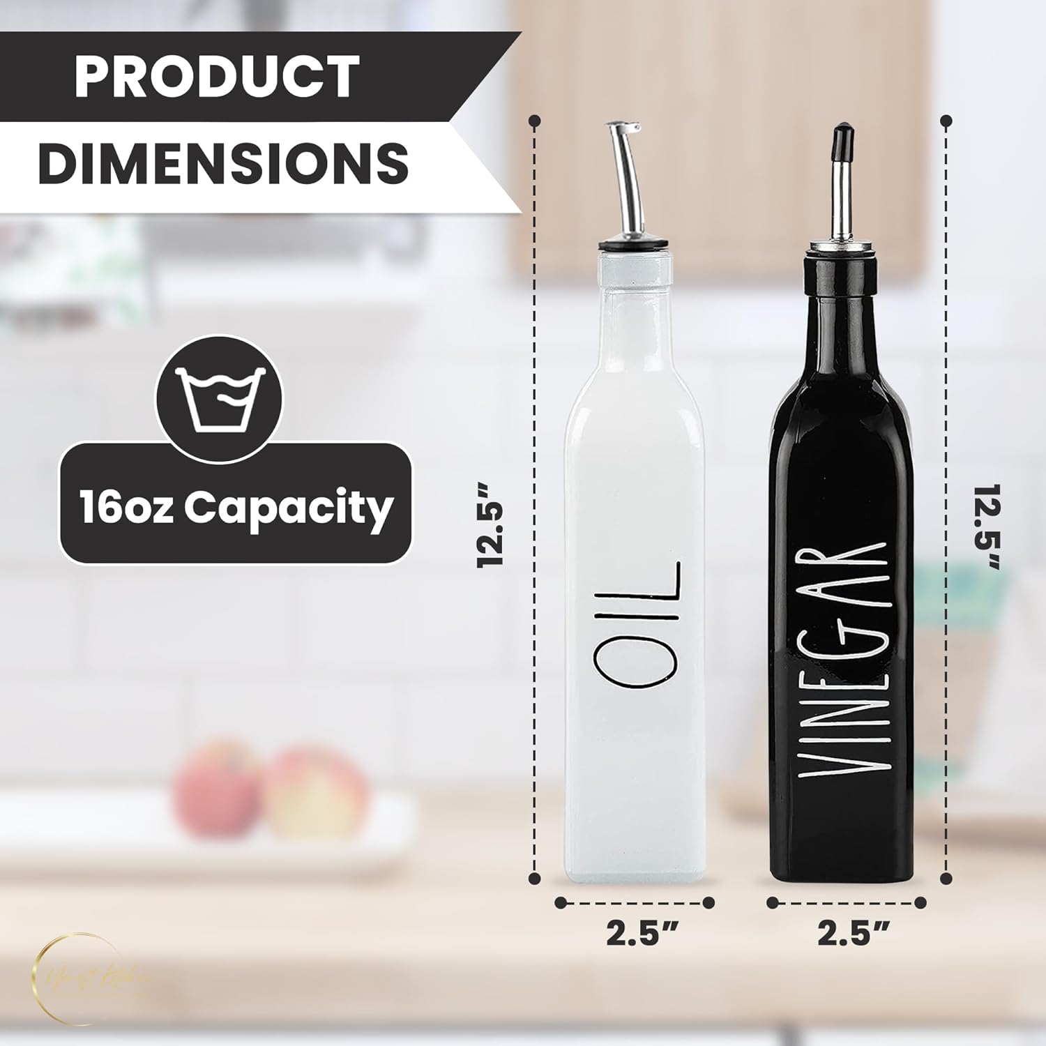 Ucraft Kitchen Oil and Vinegar Dispenser Set 2 x 500ml