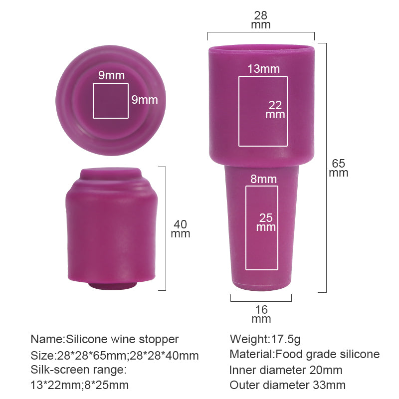 Bottle Sealer Silicone Bottler Stopper with Grip Top for Keeping Beverage Fresh and Secure Closure