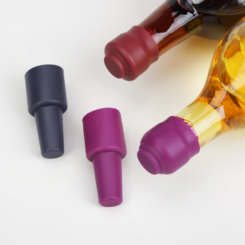 Bottle Sealer Silicone Bottler Stopper with Grip Top for Keeping Beverage Fresh and Secure Closure