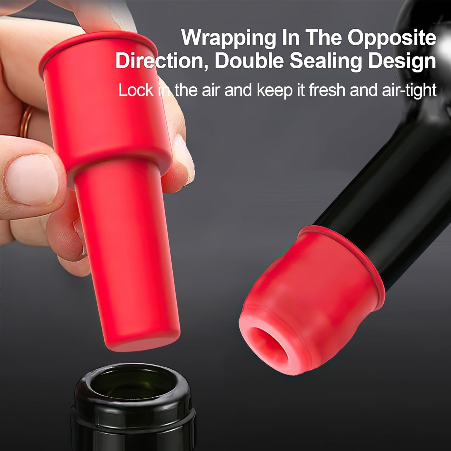 Bottle Sealer Silicone Bottler Stopper with Grip Top for Keeping Beverage Fresh and Secure Closure